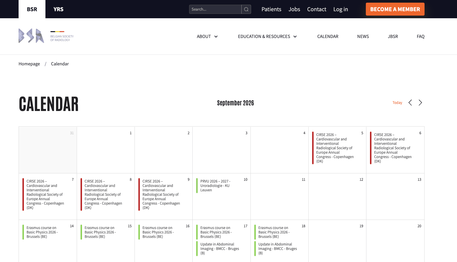 BSR - screenshot calendar